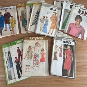 Vintage Sewing Patterns Simplicity 1960s - 1970s Crafts Junk Journals Lot of 13